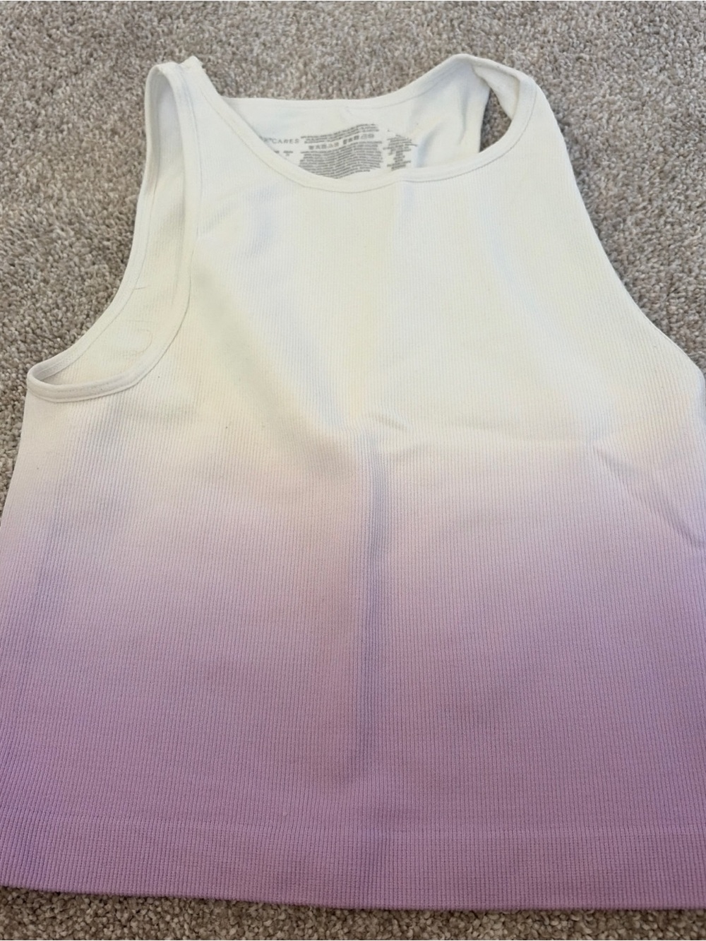 Primark White to Lavender Ombre Ribbed Tank